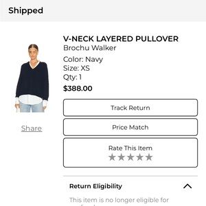 Brochu Walker Deep Blue V-Neck Sweater